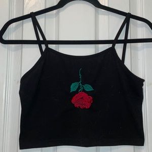 rose cropped tank top